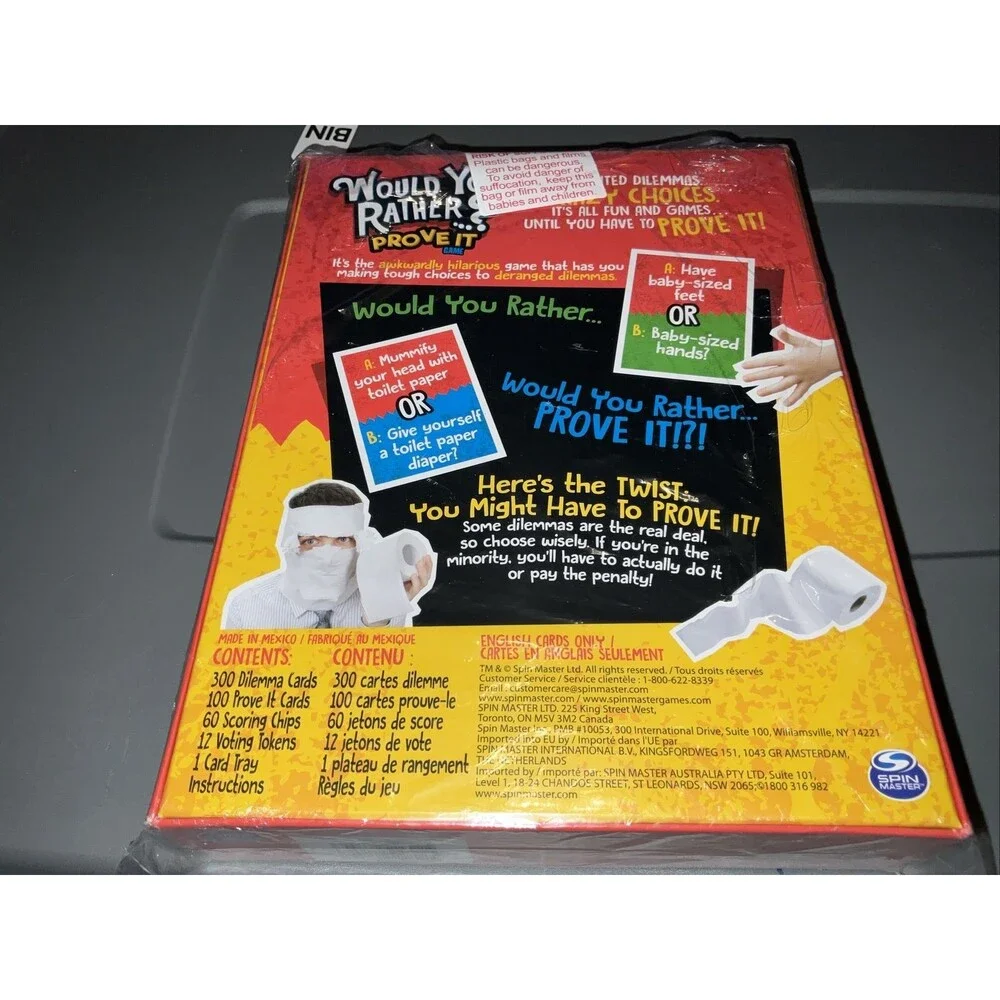 Would You Rather? Prove It Game By Spin Master Ages 8+ New Sealed 3-6 Players